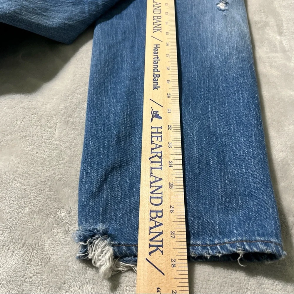 Madewell 34 Classic Straight Jean Medium Wash High Rise Denim Distressed - Picture 12 of 13